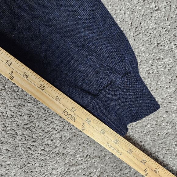 Brooks Brothers Wool Sweater Mens XL Blue Argyle 1/4 Zip Preppy Grandpacore - Picture 13 of 15